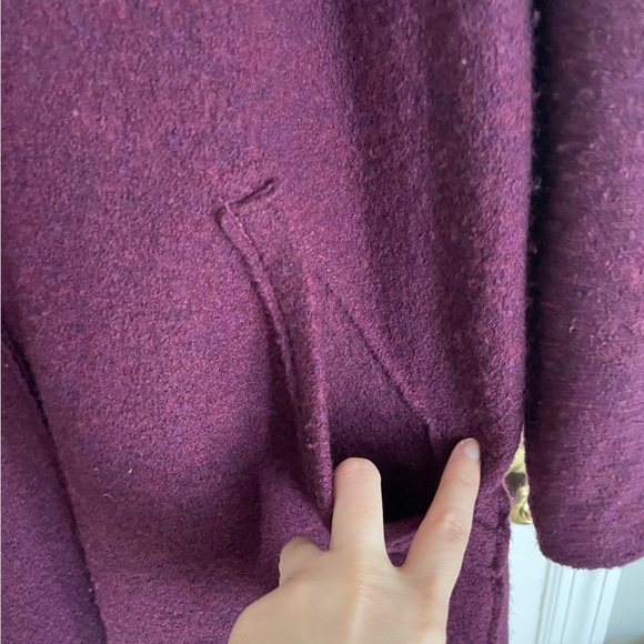 Eileen fisher 100% wool purple open cardigan women’s large - Picture 5 of 10